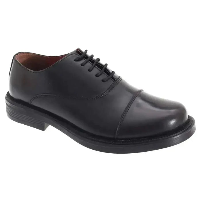 Scimitar Mens Capped Oxford Cadet Parade Black Shoe - John Bull Clothing  from  John Bull Clothing