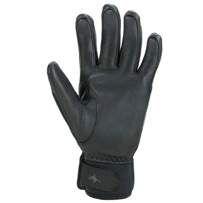 Rear view of Sealskinz Fordham Waterproof All Weather Hunting Glove showcasing black leather palm for enhanced grip and durability in outdoor conditions.  from  John Bull Clothing