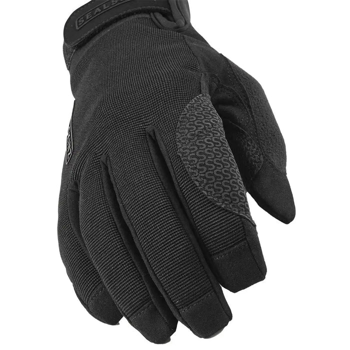 Close-up of black SealSkinz Harling Waterproof All Weather Glove, showing durable material and reinforced grip for hunting and shooting. Black from  John Bull Clothing