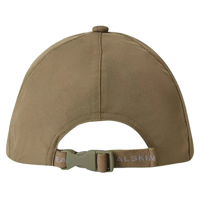 Back view of olive Sealskinz Salle Waterproof Foldable Peak Cap with adjustable strap and Sealskinz branding for a secure fit.  from  John Bull Clothing