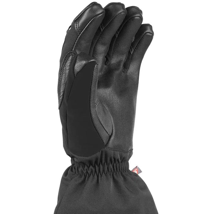 Close-up of the SealSkinz Southery Waterproof Extreme Cold Weather Gauntlet in black, featuring reinforced leather palm and ergonomic fit.  from  John Bull Clothing