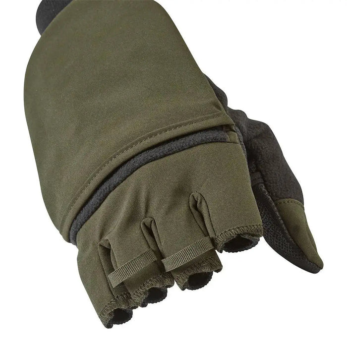 Close-up of SealSkinz Walpole Convertible Mitt, highlighting the fold-back finger cover with secure fastening for dexterity in cold weather.  from  John Bull Clothing