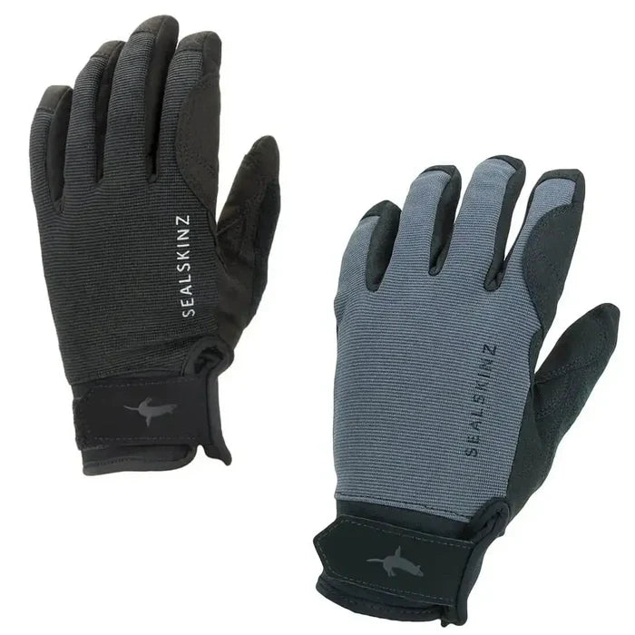 Sealskinz Waterproof All Weather Glove in black and grey with breathable polyester design, ideal for outdoor use from John Bull Clothing.  from  John Bull Clothing
