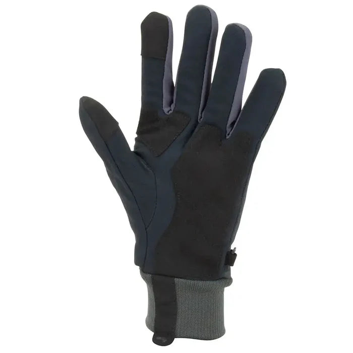 Palm view of the Sealskinz Waterproof All Weather Glove in black, highlighting the textured grip and ergonomic design for enhanced performance.  from  John Bull Clothing