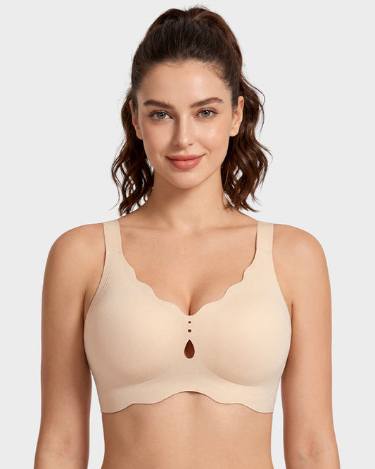Seamless Deep-V Wireless Support Bra