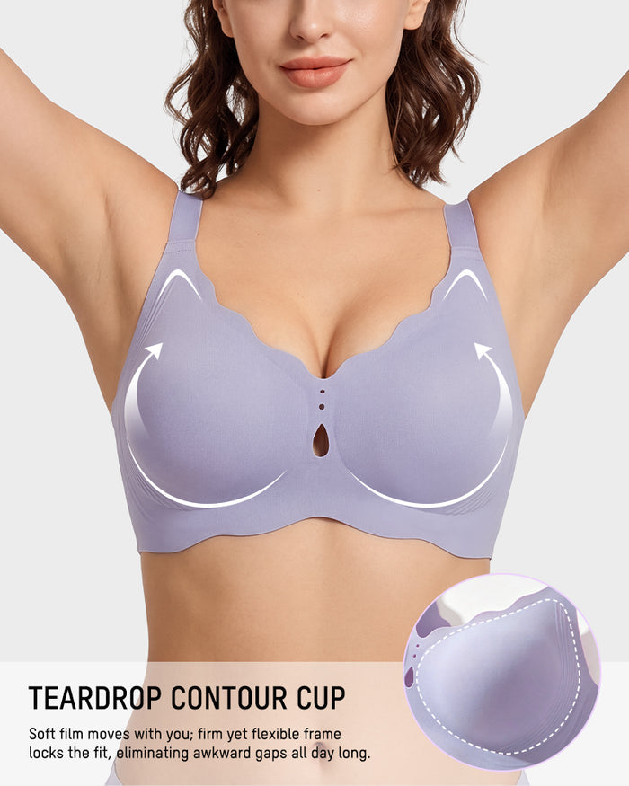 Seamless Deep-V Wireless Support Bra