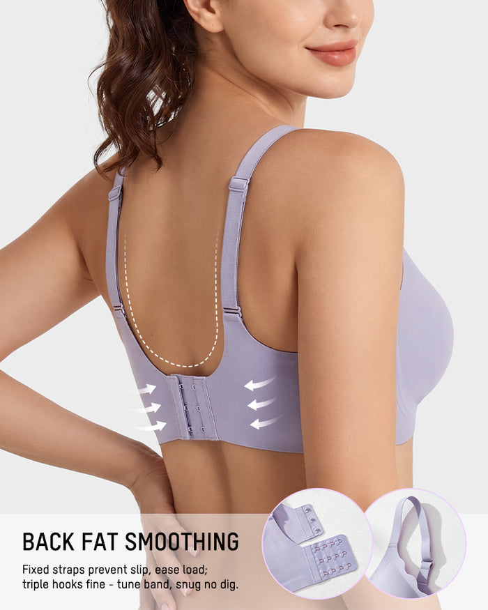 Seamless Deep-V Wireless Support Bra