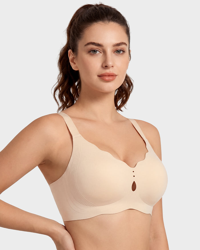 Seamless Deep-V Wireless Support Bra