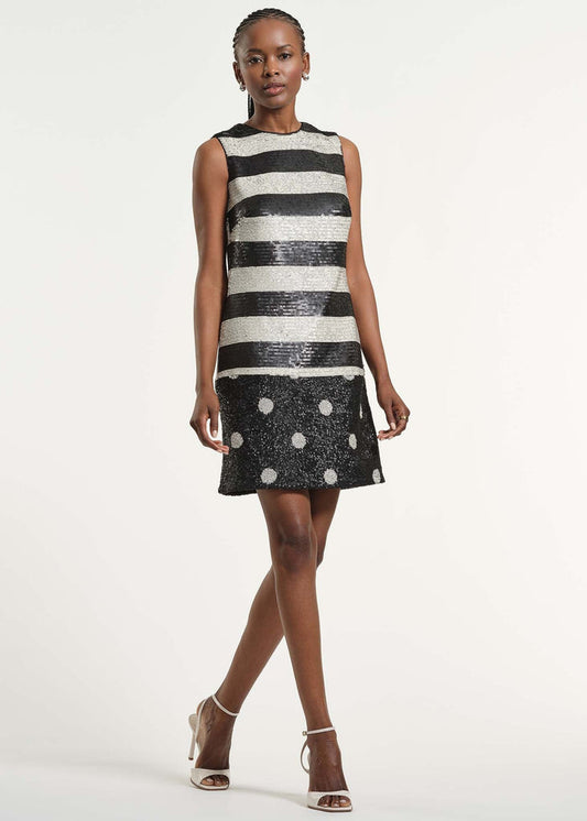 Sequin Polkadot Shift Dress