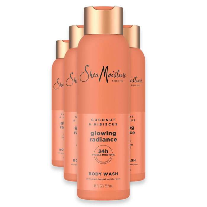 SheaMoisture Coconut & Hibiscus Body Wash - 18 oz - 4 Pack