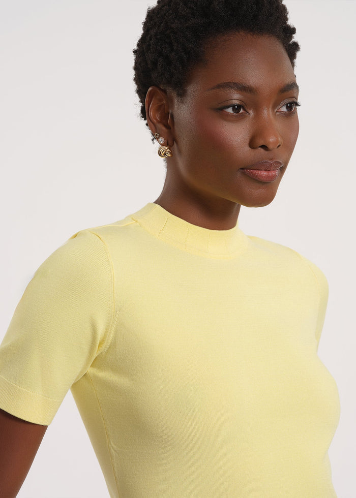 Short Sleeve Mock Neck Sweater