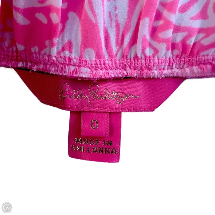 Shorts Designer By Lilly Pulitzer In Pink & White, Size: 0