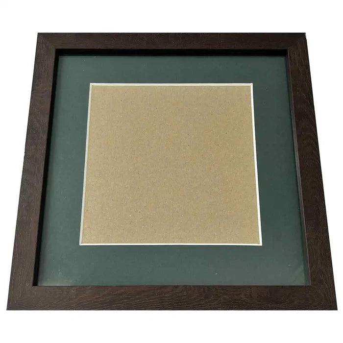 Empty single frame for Army presentation, designed to hold a regiment badge and nameplate. Dark green mount with a modern wooden frame for a professional display.  from  John Bull Clothing