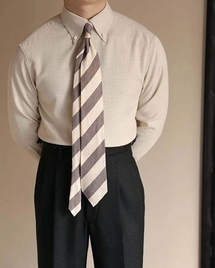 Slim fit business shirt formal and casual elegance - AntoniosClothing - White