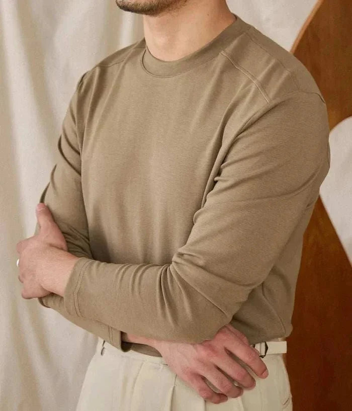 Slim fit smart casual premium sweater - AntoniosClothing - Camel