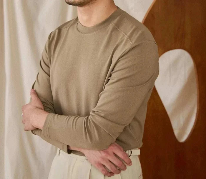Slim fit smart casual premium sweater - AntoniosClothing - Camel