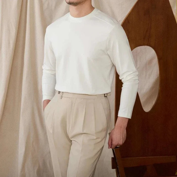 Slim fit smart casual premium sweater - AntoniosClothing - White