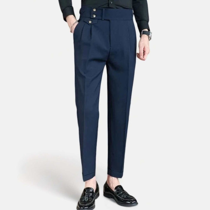 Slim fit suit elegant pants - AntoniosClothing - Blue