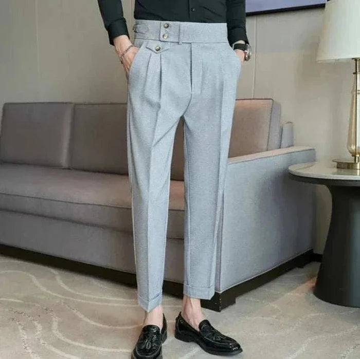Slim fit suit elegant pants - AntoniosClothing - Blue