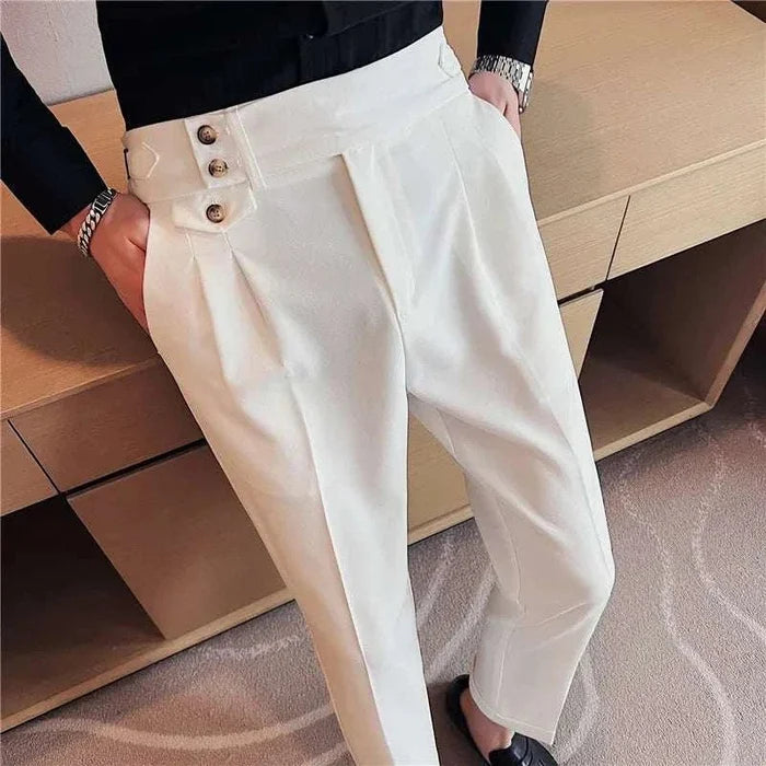 Slim fit suit elegant pants - AntoniosClothing - Blue