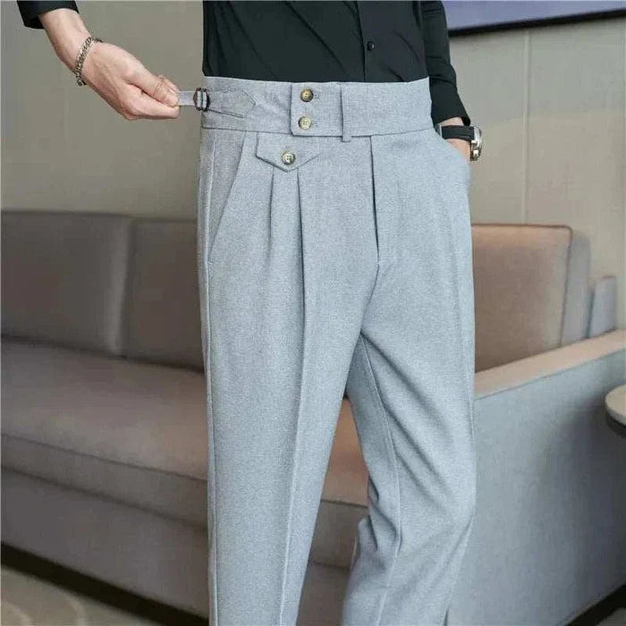 Slim fit suit elegant pants - AntoniosClothing - Blue