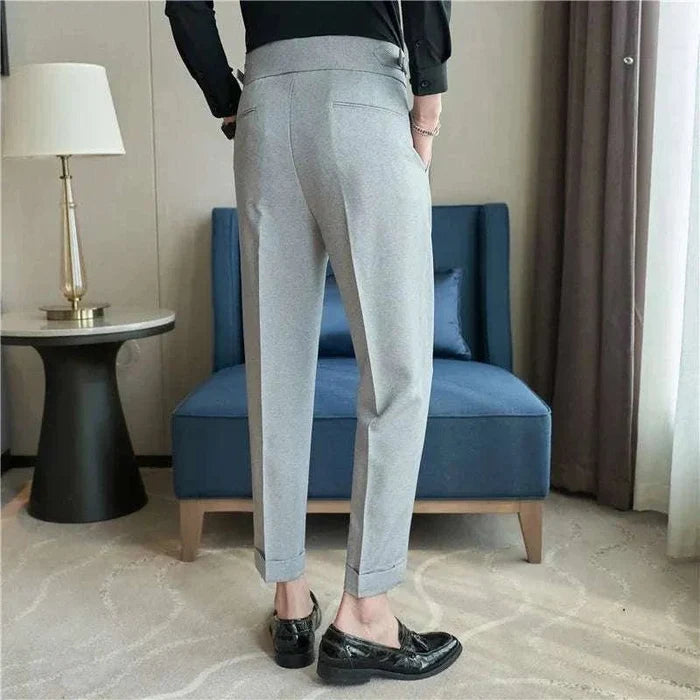 Slim fit suit elegant pants - AntoniosClothing - Blue