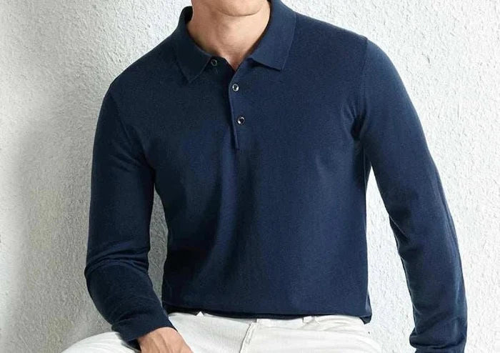 Slim fit wool autumn sweater - AntoniosClothing - Blue
