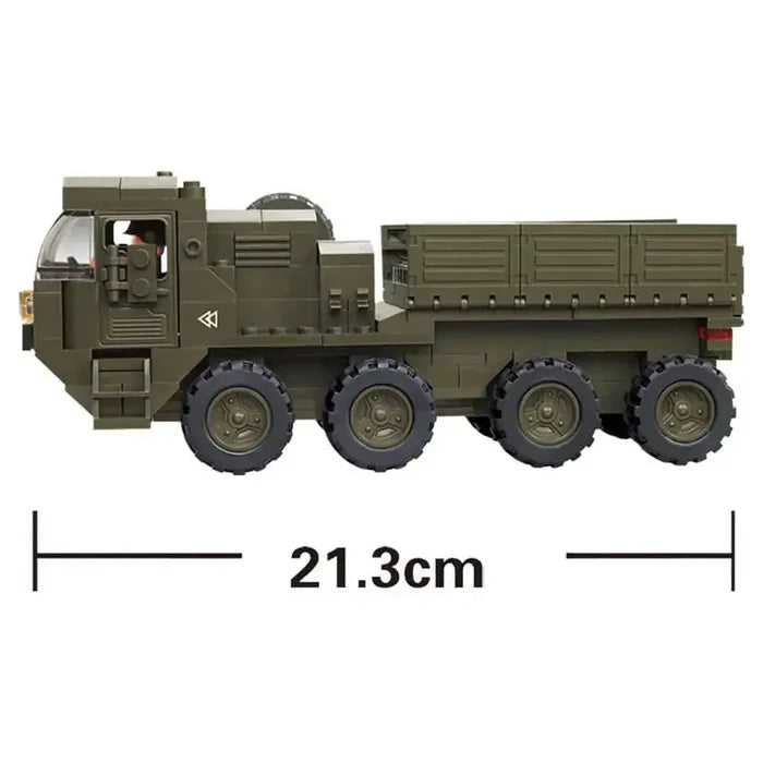 Sluban Heavy Truck Kit M38-B0302 side view with 21.3cm length measurement for scale reference.  from  John Bull Clothing