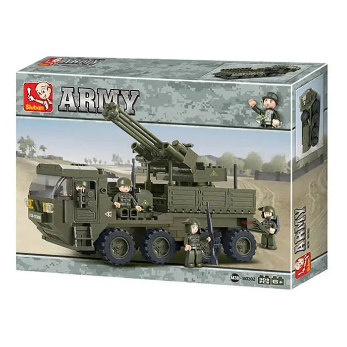 Sluban Heavy Truck Kit M38-B0302 packaging featuring military-themed design and product details.  from  John Bull Clothing