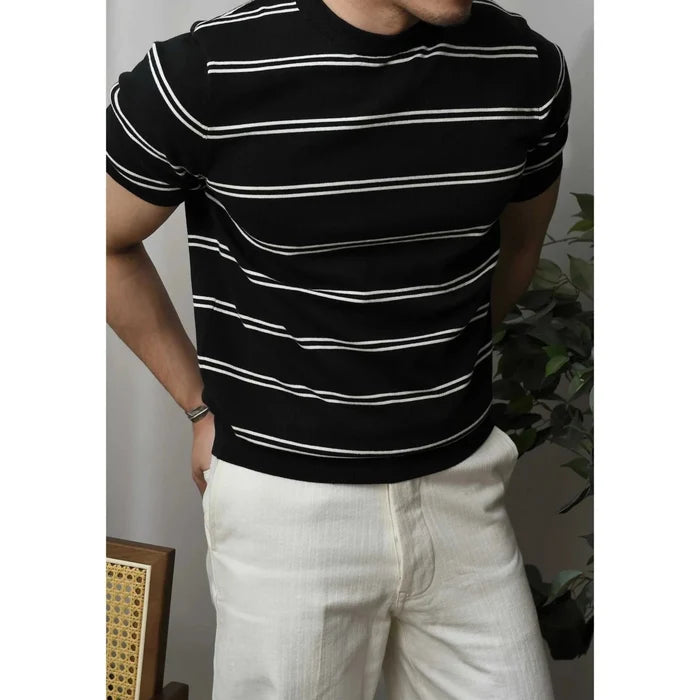 Smart casual striped summer t-shirt - AntoniosClothing - Beige