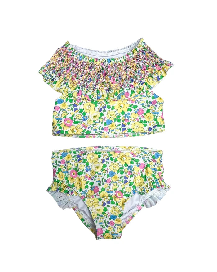 Smocked Addison 2pc Swim Suit - Betsy Floral