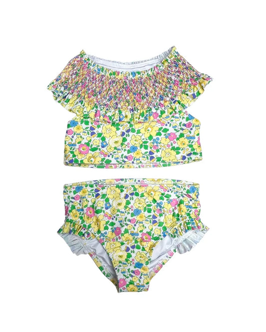 Smocked Addison 2pc Swim Suit - Betsy Floral