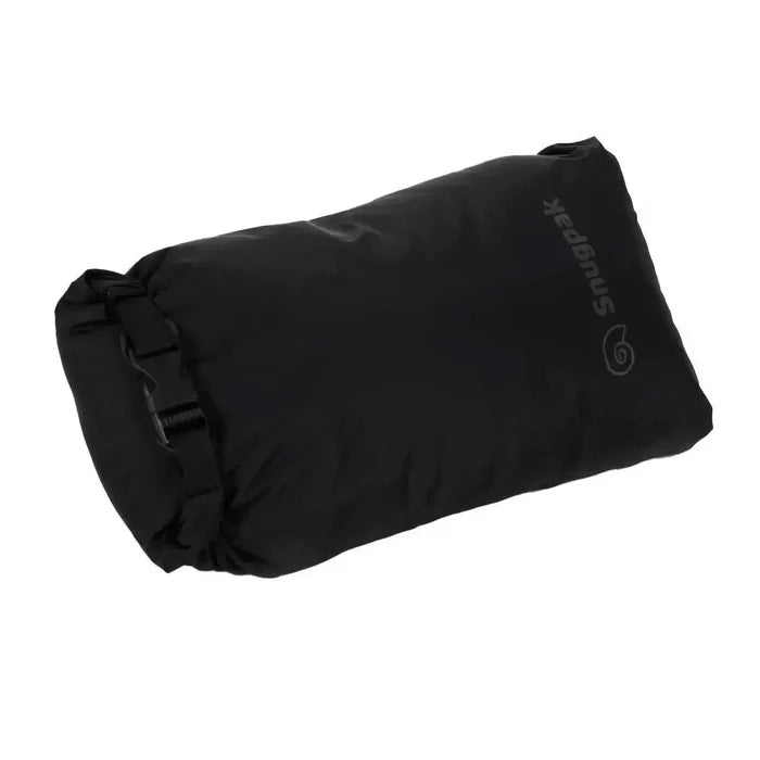 Snugpak Dri-Sak Waterproof Dry Bag in black, featuring a roll-top closure and durable nylon material for secure waterproof storage. Black from  John Bull Clothing