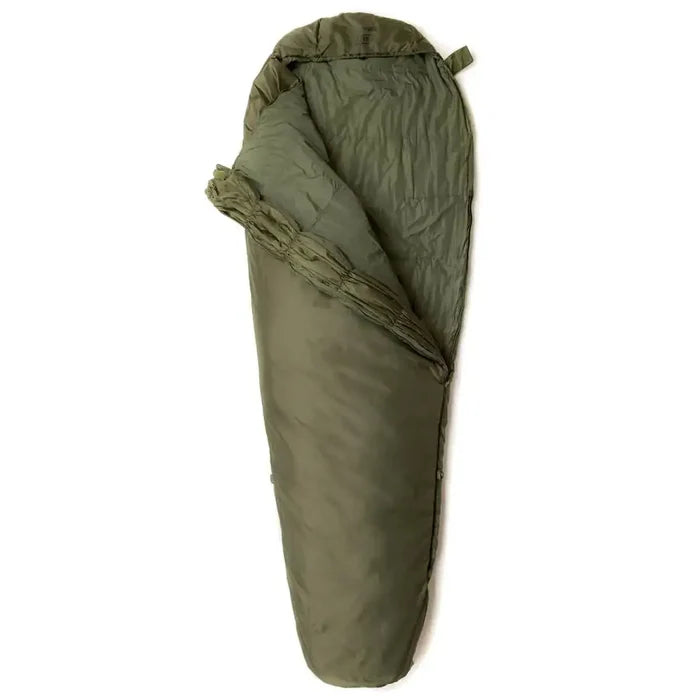 Snugpak Elite 1 Sleeping Bag Olive Green with mummy shape and side baffle, ideal for camping in temperatures down to 2°C.  from  John Bull Clothing