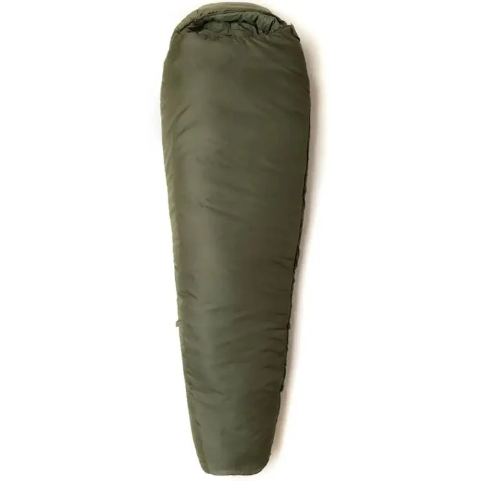 Back view of Snugpak Softie Elite 4 Sleeping Bag Olive Green showing full-length insulation and tapered foot design for thermal efficiency.  from  John Bull Clothing