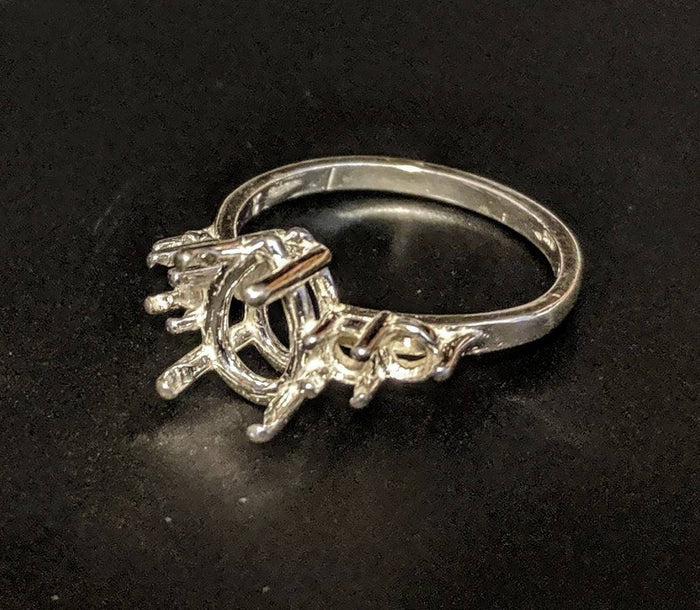 Sold Sterling Silver or 14kt Gold 10x7-16x12 Pear w/ Accents blank Ring shank setting Ring Size 7 163-492/143-492