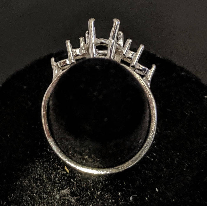 Sold Sterling Silver or 14kt Gold 10x7-16x12 Pear w/ Accents blank Ring shank setting Ring Size 7 163-492/143-492
