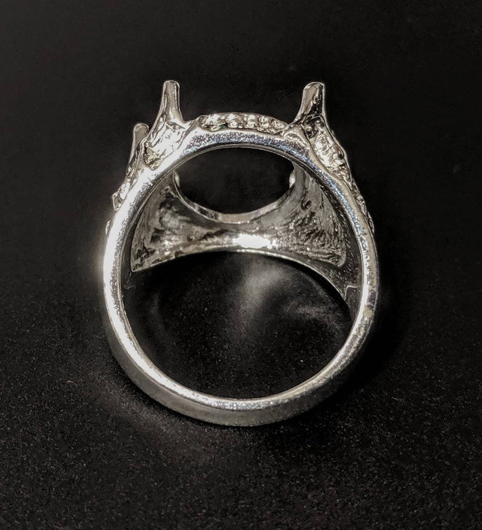 Solid Sterling Silver or 14kt Gold 12x8-20x15 Oval blank Cab (Cabochon) Men's Ring shank setting Size 9-11, 163-035/143-035