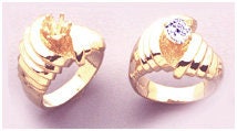 Solid Sterling Silver or 14kt Gold 6mm Round Deep Vee Fashion Pre-Notched Fashion Blank Ring Size 7 setting 163-417/143-417