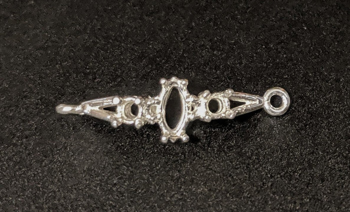 Solid Sterling Silver or 14kt Gold Accented Bracelet Link, 8x4 or 10x5 Marquise Cut, DIY Bracelet, Custom made, DIY Jewelry, 167-841/147-841