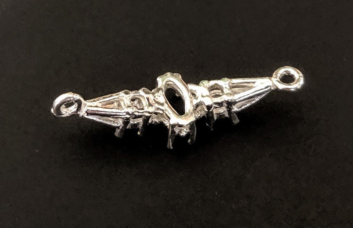 Solid Sterling Silver or 14kt Gold Accented Bracelet Link, 8x4 or 10x5 Marquise Cut, DIY Bracelet, Custom made, DIY Jewelry, 167-841/147-841