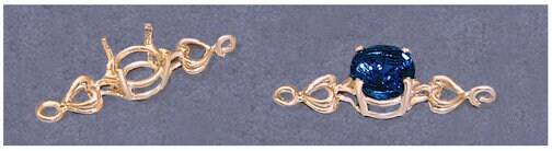Solid Sterling Silver or 14kt Gold Heart Bracelet Link for 6-8mm Round Stones, DIY Bracelet, Custom made, DIY Jewelry, 167-812/147-812