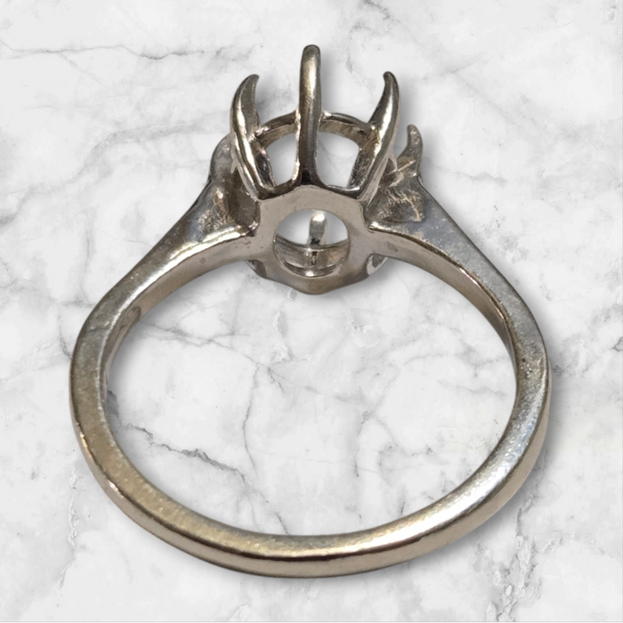 Solid Sterling Silver or 14kt White or Yellow Gold 10x8-20X15 Oval blank Deep Cut Ring shank setting Size 7, 163-601/143-601