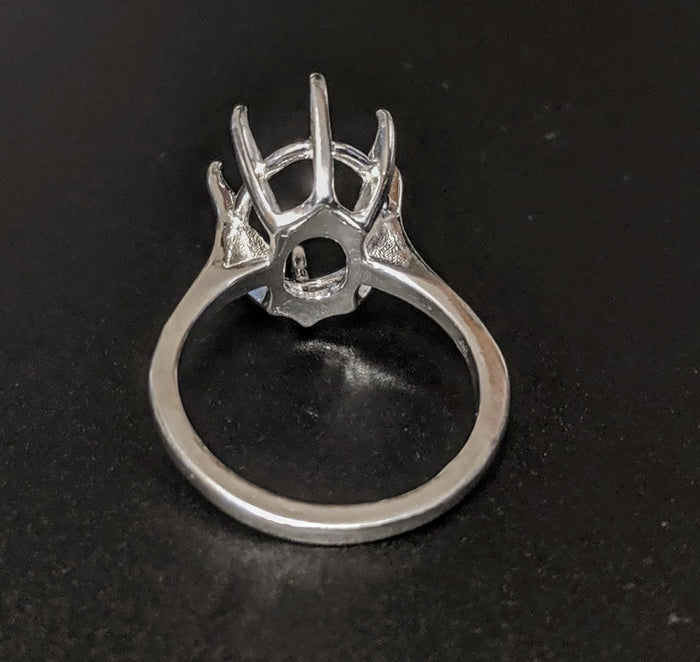 Solid Sterling Silver or 14kt White or Yellow Gold 10x8-20X15 Oval blank Deep Cut Ring shank setting Size 7, 163-601/143-601