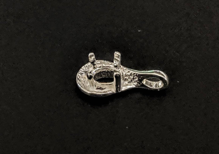 Solid Sterling Silver or 14kt Yellow or White Gold 7x5-10X8mm Oval Semi Textured Fancy Pendant Setting, New, Made in USA 161-750/141-750