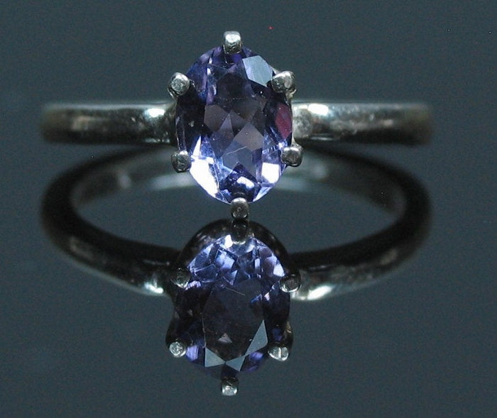 Solid Sterling Silver or Solid 14kt White or Yellow Gold 1ct Natural Amethyst 7x5 Oval Ring Size 7 Solitare VVS Eye Clean