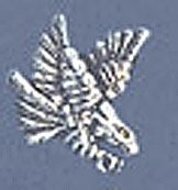 Solid Sterling Silver Small, Medium or Large Finished Antique Eagle, Bald Eagle, Charm, DYI Jewelry, With Loop on Back, 570-075/076/077