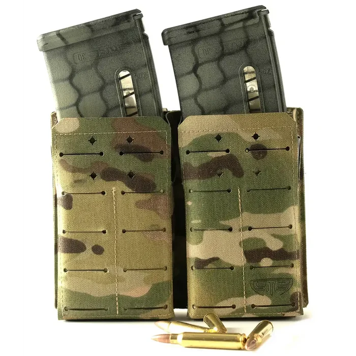 Black polymer magazine holders for tactical firearm accessories  from  John Bull Clothing