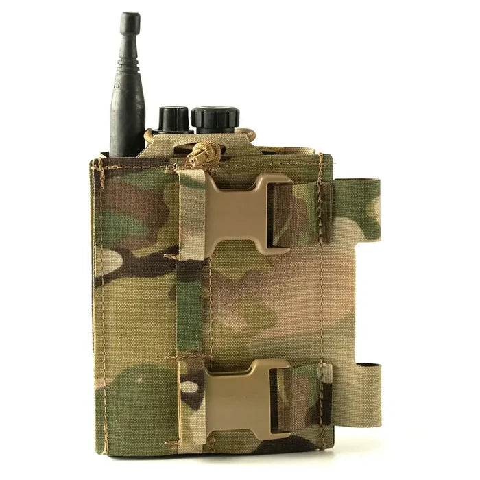 Rear view of Spectre PinFit PRR Webbing Pouch MTP showing dual buckle straps for secure attachment to MOLLE-compatible gear.  from  John Bull Clothing