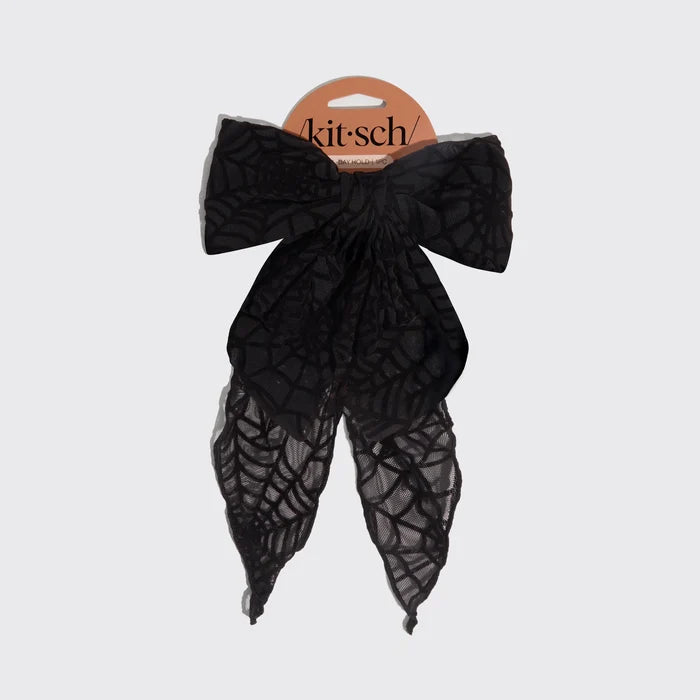 Spiderweb Bow Hair Barrette